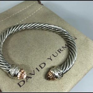 David Yurman 7 mm crossover  diamond cable cuff.